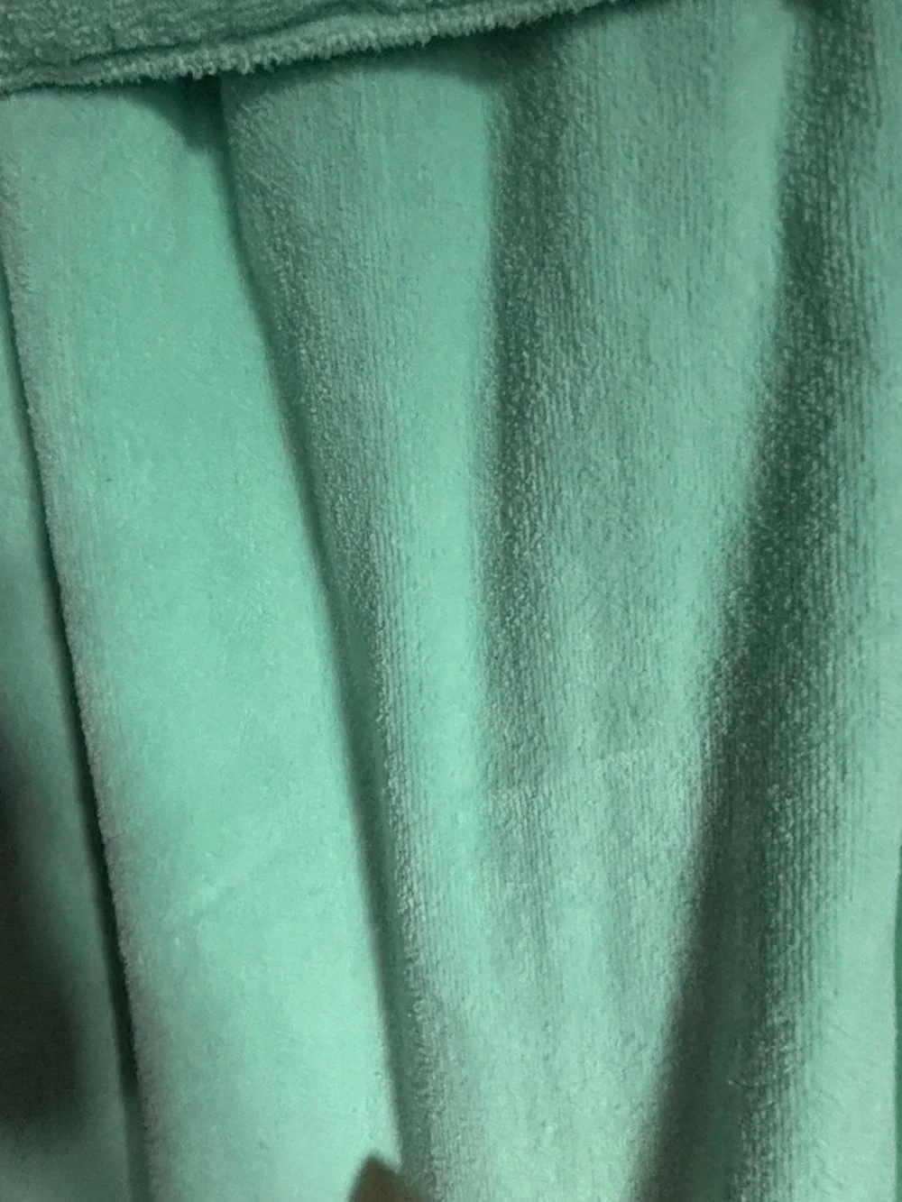 Vintage 90s Perry Ellis Mint Green Plush Bath Robe with Belt
